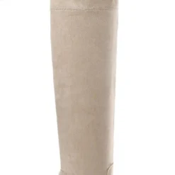 Weloveshoes SmileFavorites® Laarzen Met Hak - Suedine - Beige - Maat 37