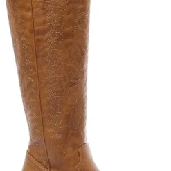 Weloveshoes SmileFavorites® Dames Cowboylaarzen Met Hak - Imitatieleer - Camel - Maat 37