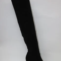 Pretty Shoes Breda Overknee - Dames - Zwart - Maat 38 - Kunstsuede