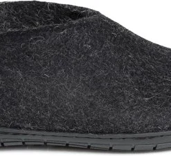 Glerups Warme Vilten Pantoffel Zwart Rubber Zool Ar-02-02-38