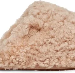 UGG W Maxi Curly Slide Dames Sloffen - Sand - Maat 37