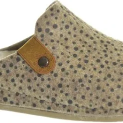 CLoxx Home Dames Pantoffel Muil - U67718-121 Beige Print - Maat 40
