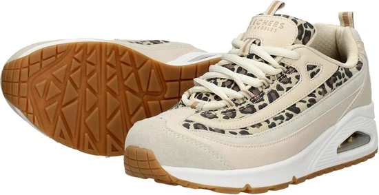 Skechers Uno Wild Streets Dames Sneakers - White/Leopard - Maat 40 - Afbeelding 26