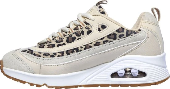 Skechers Uno Wild Streets Dames Sneakers - White/Leopard - Maat 40 - Afbeelding 3