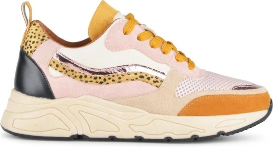 POSH By Poelman CAROCEL Dames Sneakers - Oranje/Roze Multi - Maat 36