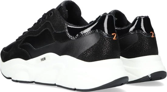 HUB Rock-w Lage Sneakers - Leren Sneaker - Dames - Zwart - Maat 41 - Afbeelding 3