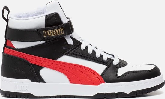 PUMA RBD Game Unisex Sneakers - White/HighRiskRed/Black/TeamGold - Maat 44 - Afbeelding 10