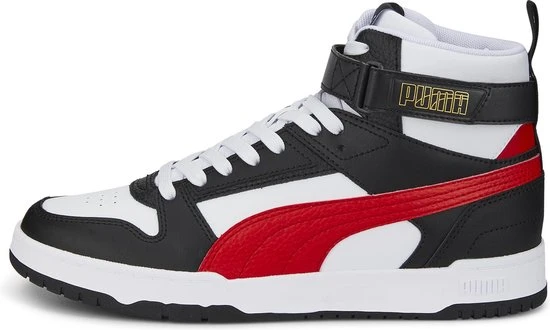 PUMA RBD Game Unisex Sneakers - White/HighRiskRed/Black/TeamGold - Maat 44 - Afbeelding 15