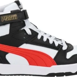 PUMA RBD Game Unisex Sneakers - White/HighRiskRed/Black/TeamGold - Maat 44