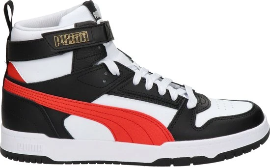 PUMA RBD Game Unisex Sneakers - White/HighRiskRed/Black/TeamGold - Maat 44