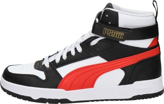PUMA RBD Game Unisex Sneakers - White/HighRiskRed/Black/TeamGold - Maat 44 - Afbeelding 8
