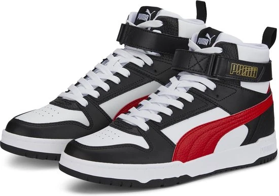 PUMA RBD Game Unisex Sneakers - White/HighRiskRed/Black/TeamGold - Maat 44 - Afbeelding 11