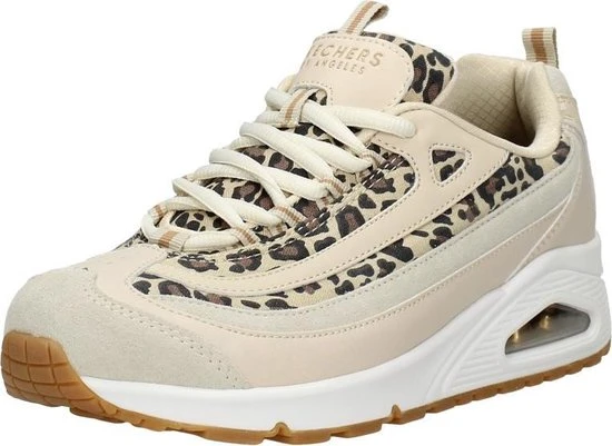 Skechers Uno Wild Streets Dames Sneakers - White/Leopard - Maat 40 - Afbeelding 14