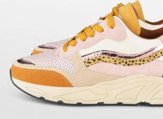 POSH By Poelman CAROCEL Dames Sneakers - Oranje/Roze Multi - Maat 36 - Afbeelding 8
