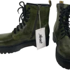 Merkloos Boots - Leger Groen - Plateau Zool - Met Voering - Warm Houdend - Winterboots - Laarzen - Maat 40