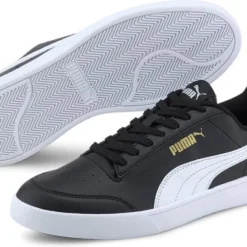 PUMA Shuffle Unisex Sneakers - Black/White/TeamGold - Maat 44