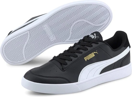 PUMA Shuffle Unisex Sneakers - Black/White/TeamGold - Maat 44