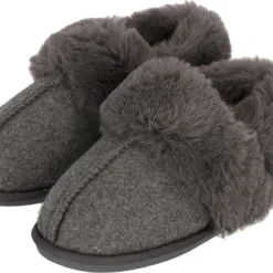 Apollo | Instap Sloffen Dames | Vilt | Grijs | Maat 41/42 | Dames Pantoffels