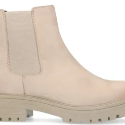 Sacha - Dames - Beige Leren Chelsea Boots - Maat 39