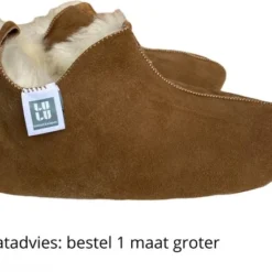 LuLu Wonen LuLu- Leren Sloffen / Pantoffels Gevoerd Met Schapenvacht - Maat 39