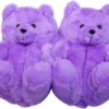 Merkloos Teddy Beer Slippers - Trendy - Huisslippers - Teddy Sloffen - Sloffen - One Size - LICHT PAARS
