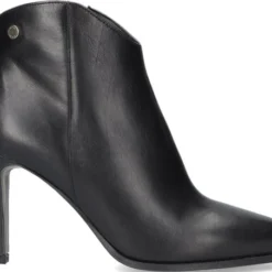 Notre-V 7433 Enkellaarsjes - Enkelboots Met Rits - Dames - Zwart - Maat 40