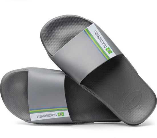 Havaianas Slide Brasil Unisex Slippers - Steel Gray - Maat 45/46 - Afbeelding 4