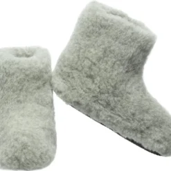 LuLu Wonen LuLu- Merino Wollen Sloffen / Pantoffels - Groen - Antislip Zool - Maat 41 - Laarsmodel - Dames