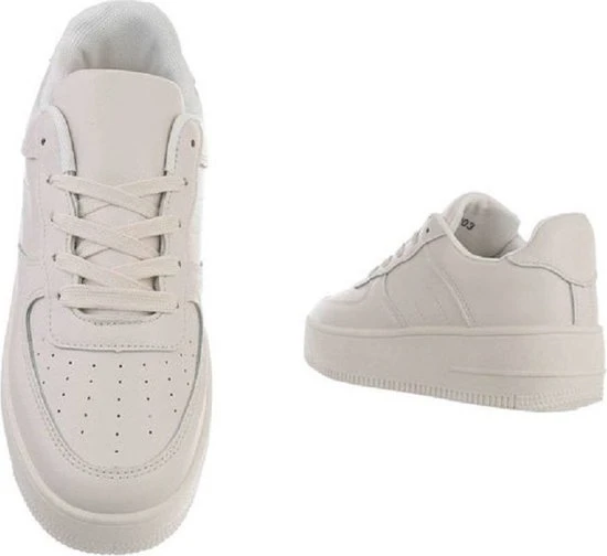 Merkloos Lage Dames Sneakers Hoge Zool Beige