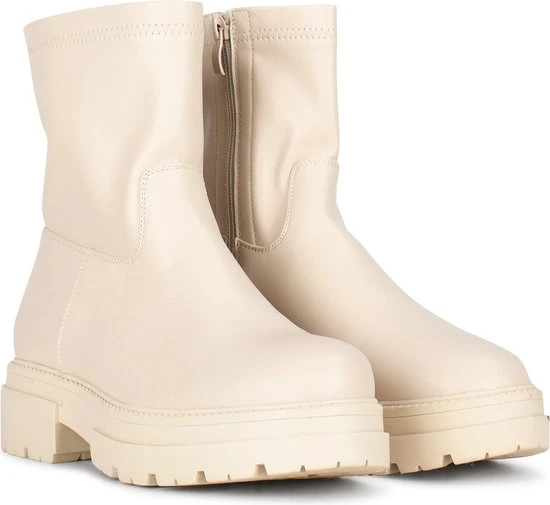 POSH By Poelman ELA Dames Enkellaars - Crème - Maat 39 - Afbeelding 6