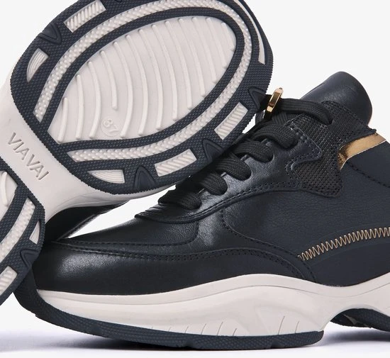 VIA VAI Pepper Jyll Sneakers - Leer - Zwart - Maat 37 - Afbeelding 5