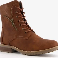 Blue Box Dames Veterboots - Cognac - Maat 37