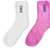 Binkie Socks Binkie Slofsokken Box| 2 Paar Huisokken | Maat 37-42 | Fluffy Roze & Wit
