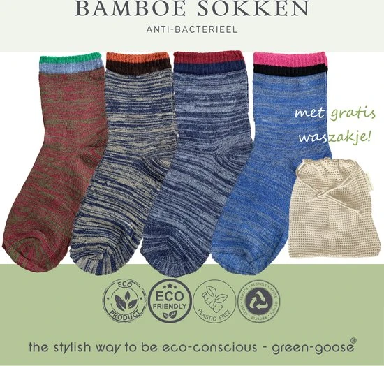 Green-goose® Bamboe Sokken | Maat 35-42 | Multicolor | Duurzame Stretchy Wintersokken