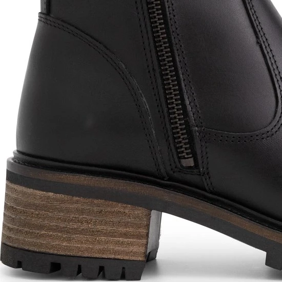 Mysa Ivy Dames Leren Enkellaarzen - Gevoerde Boots - Zwart Leer - Maat 39 - Afbeelding 8