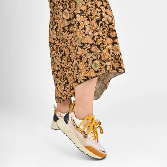 POSH By Poelman CAROCEL Dames Sneakers - Oranje/Roze Multi - Maat 36 - Afbeelding 5