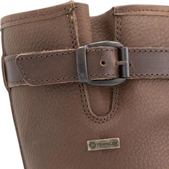 Travelin' Sweden Dames Outdoorlaarzen - Waterdicht En Ademend - Wol Gevoerde Wandellaars - Donkerbruin Leer - Maat 37 - Afbeelding 2