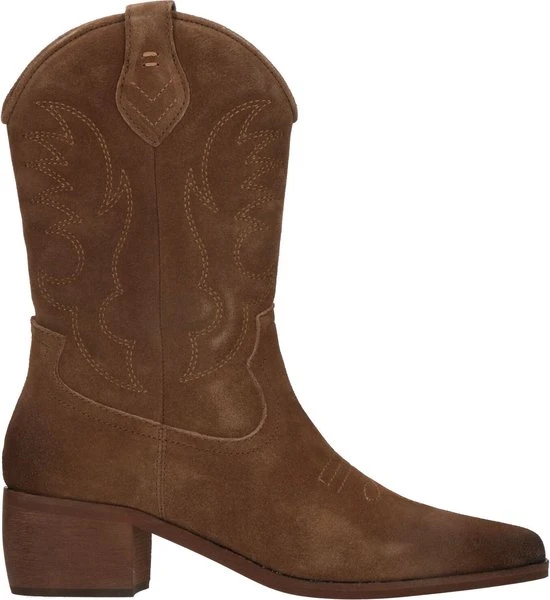 PS Poelman Western Laars - Vrouwen - Bruin/Cognac - Maat 39