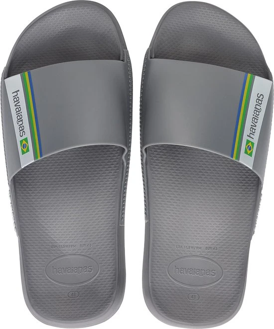 Havaianas Slide Brasil Unisex Slippers - Steel Gray - Maat 45/46