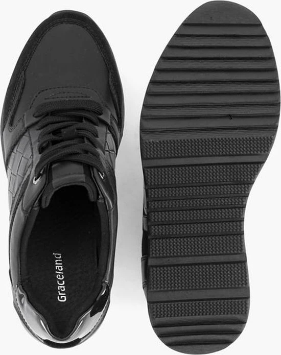 Graceland Zwarte Sneaker Sleehak - Maat 40 - Afbeelding 5