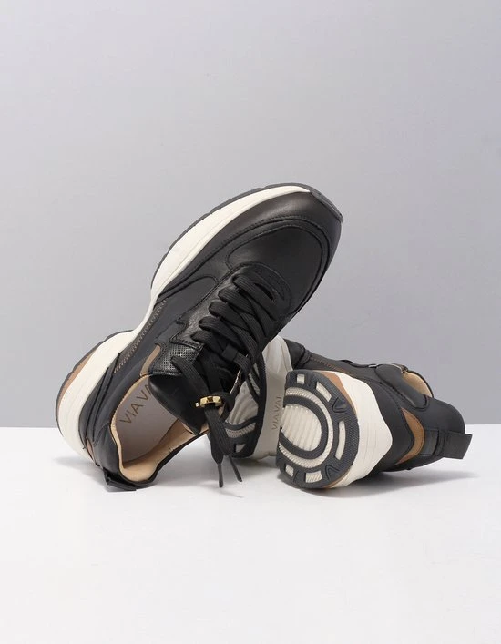 VIA VAI Pepper Jyll Sneakers - Leer - Zwart - Maat 37 - Afbeelding 13