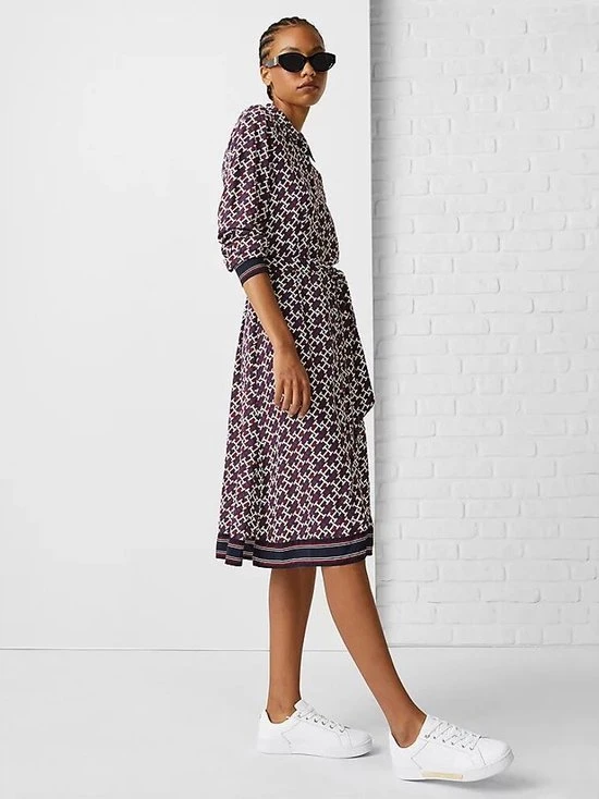 TOMMY HILFIGER Dames Embossed Monogram Sneaker White WIT 38 - Afbeelding 4